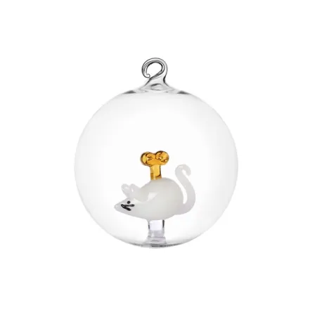 Schiaccianoci, Palla di Natale topino bianco - Ichendorf