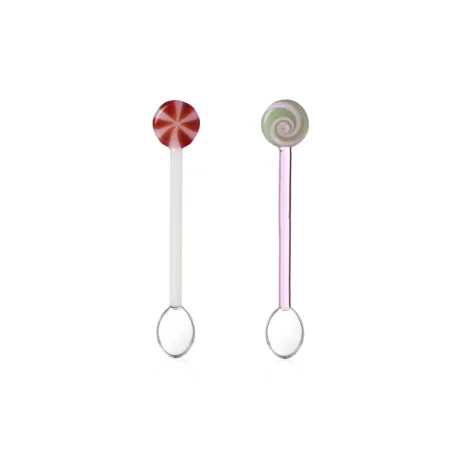 Schiaccianoci, Set 2 pcs cucchiaini rosa e bianco con lecca-lecca - Ichendorf