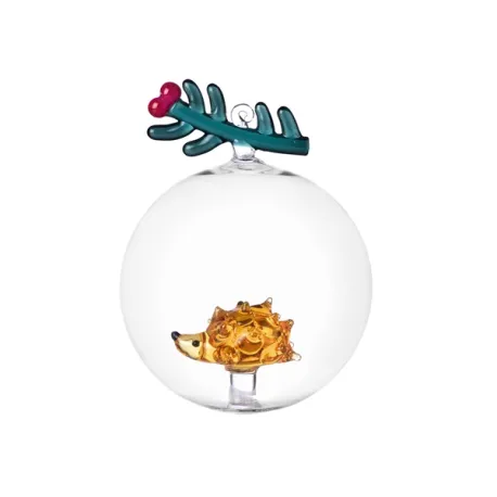 Woodland Tales, Palla di Natale fiori rossi e riccio - Ichendorf