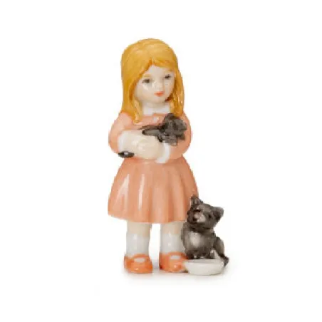 Bimba in piedi con gattini - Royal Copenhagen