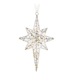 Scintille magiche da appendere, Stella 8 punte con 10 led - L'oca Nera