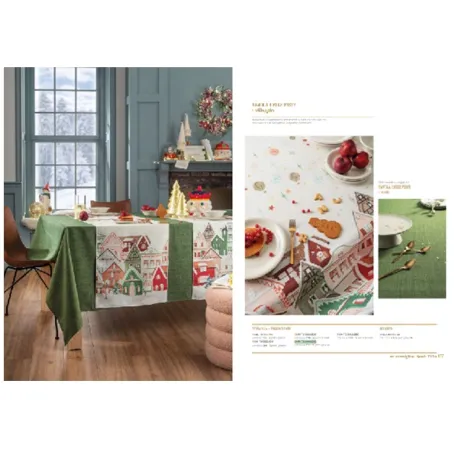 Villaggio, Tovaglia antimacchia Cm.155x155, 4 posti - L'oca Nera