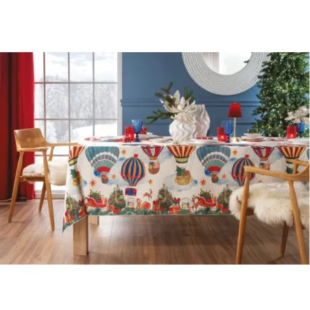 Mongolfiere, Tovaglia antimacchia Cm.155x155, 4 posti - L'oca Nera