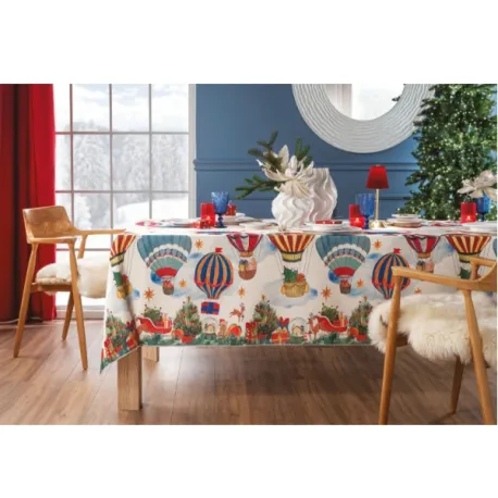 Mongolfiere, Tovaglia antimacchia Cm.155x155, 4 posti - L'oca Nera