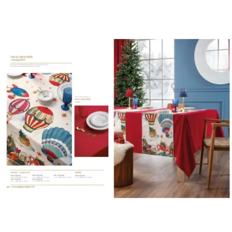 Mongolfiere, Tovaglia antimacchia Cm.155x155, 4 posti - L'oca Nera