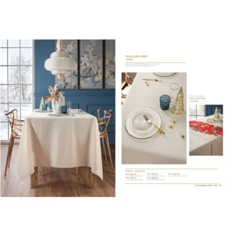 Melograni, Tovaglia antimacchia Cm.155x320, 12 posti - L'oca Nera