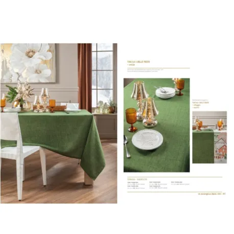 Verde, Tovaglia antimacchia Cm.155x230, 8 posti - L'oca Nera