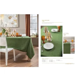 Verde, Tovaglia antimacchia Cm.155x270, 10 posti - L'oca Nera 2