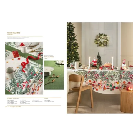 Vischio, Tovaglia antimacchia Cm.155x180, 6 posti - L'oca Nera