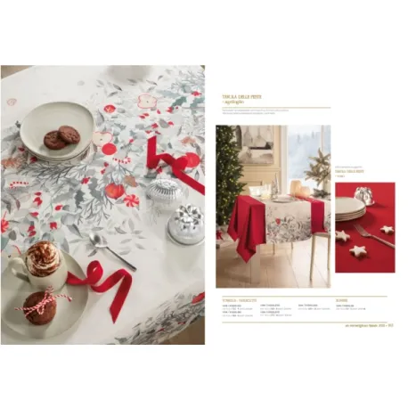 Agrifoglio, Tovaglia antimacchia Cm.155x270, 10 posti - L'oca Nera