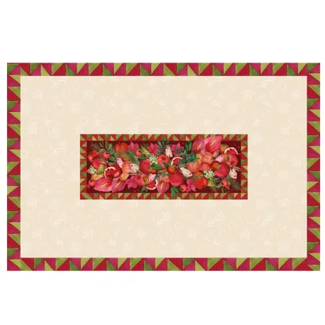 Melograni, Tovaglia antimacchia Cm.155x230, 8 posti - L'oca Nera