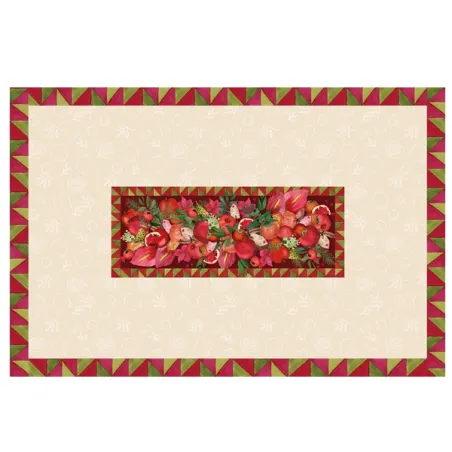 Melograni, Tovaglia antimacchia Cm.155x230, 8 posti - L'oca Nera