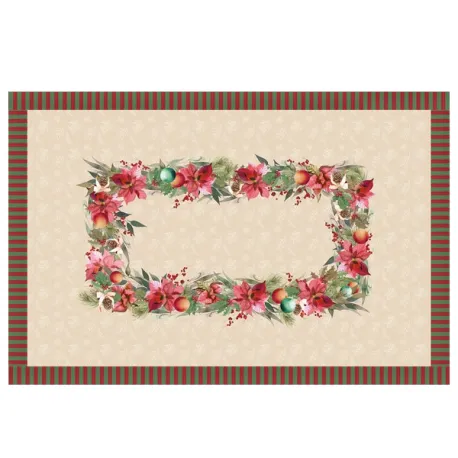 Stelle di Natale, Tovaglia antimacchia Cm.155x230, 8 posti - L'oca Nera