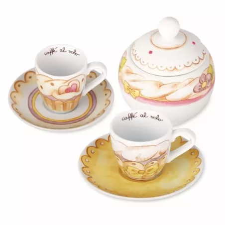 Set 2 tazzine espresso + zuccheriera cupcake - Thun
