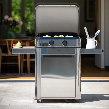 Carrello da esterno con plancha a Gas - Enosing - Plancha a Gas Cm.65, Inox - Eno