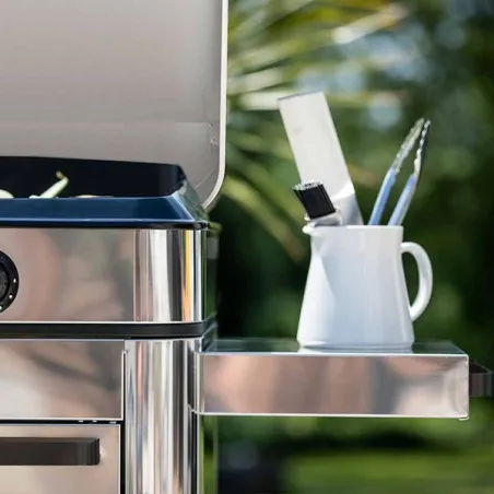 Carrello da esterno con plancha a Gas - Enosing - Plancha a Gas Cm.65, Inox - Eno