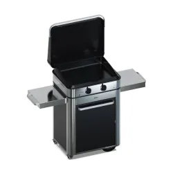 Carrello da esterno con plancha a Gas - Enosing - Plancha a Gas Cm.65, Nero e inox - Eno 2