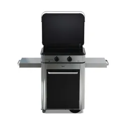 Carrello da esterno con plancha a Gas - Enosing - Plancha a Gas Cm.65, Nero e inox - Eno