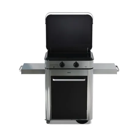 Carrello da esterno con plancha a Gas - Enosing - Plancha a Gas Cm.65, Nero e inox - Eno