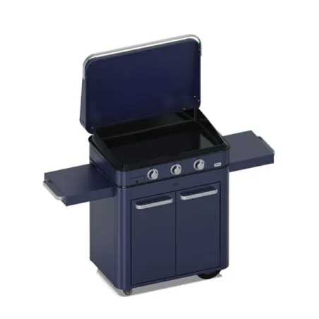 Carrello da esterno con plancha a Gas - Enosing - Plancha a Gas Cm.80, Blu navi - Eno