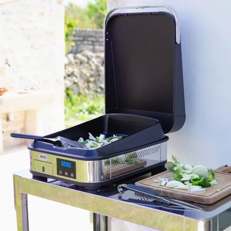 Coperchio plancha elettrica - Enosing - coperchio plancha elettrica Cm.40, Nero - Eno