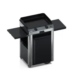 Carrello da esterno con plancha a Gas - Fusion - Plancha a Gas Cm.60, Nero e inox- Eno 2