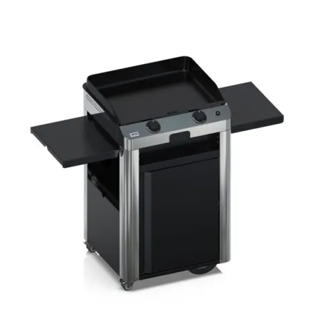 Carrello da esterno con plancha a Gas - Fusion - Plancha a Gas Cm.60, Nero e inox- Eno