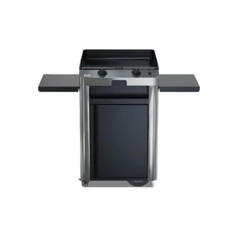 Carrello da esterno con plancha a Gas - Fusion - Plancha a Gas Cm.60, Nero e inox- Eno