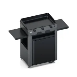 Carrello da esterno con plancha a Gas - Fusion - Plancha a Gas Cm.75, Grigio scuro - Eno 2