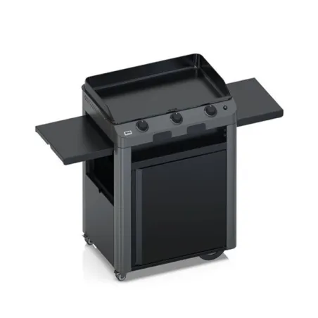 Carrello da esterno con plancha a Gas - Fusion - Plancha a Gas Cm.75, Grigio scuro - Eno