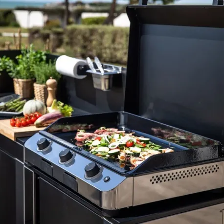 Plancha a Gas - Fusion - Plancha a Gas Cm.75, Nero e inox - Eno