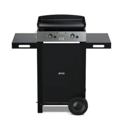 Carrello da esterno con plancha a Gas - Intial - Plancha a Gas Cm.50, Nero e inox - Eno