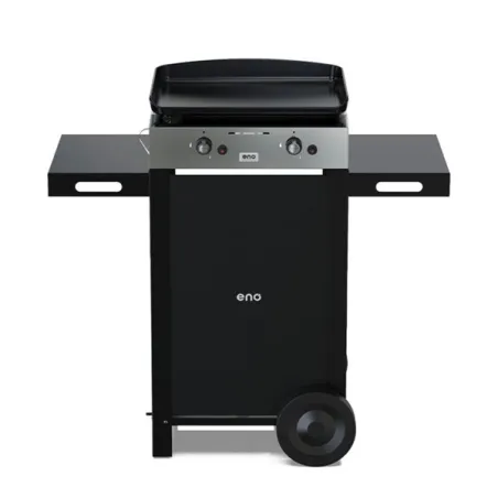 Carrello da esterno con plancha a Gas - Intial - Plancha a Gas Cm.50, Nero e inox - Eno