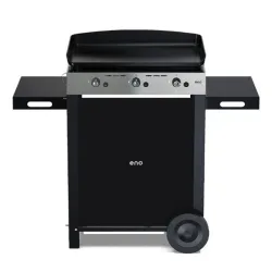 Carrello da esterno con plancha a Gas - Intial - Plancha a Gas Cm.65, Nero e inox- Eno