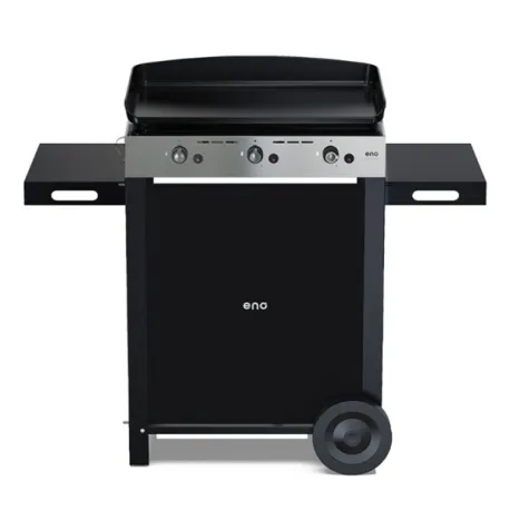 Carrello da esterno con plancha a Gas - Intial - Plancha a Gas Cm.65, Nero e inox- Eno