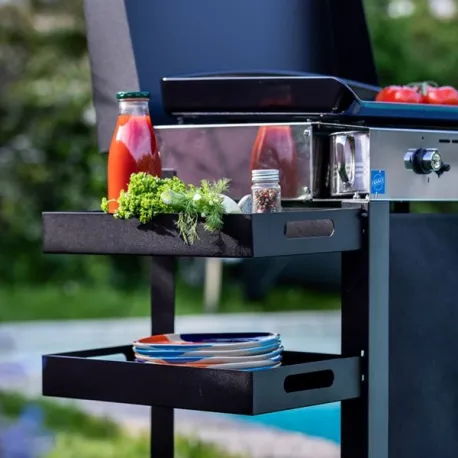 Carrello da esterno con plancha a Gas - Intial - Plancha a Gas Cm.65, Nero e inox- Eno