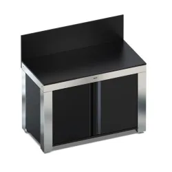 Cucina da esterno - Felix dessert - Mobile lavoro Cm.120, Nero e inox - Eno 2