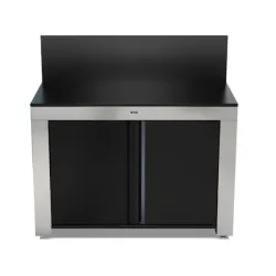 Cucina da esterno - Felix dessert - Mobile lavoro Cm.120, Nero e inox - Eno