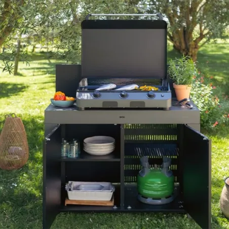 Cucina da esterno - Felix dessert - Mobile lavoro Cm.120,  Grigio scuro - Eno