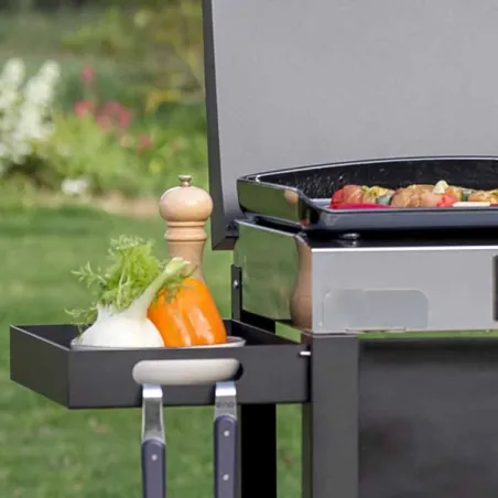 Carrello da esterno con plancha elettrica - Intial - Plancha elettrica Cm.50, Nero - Eno