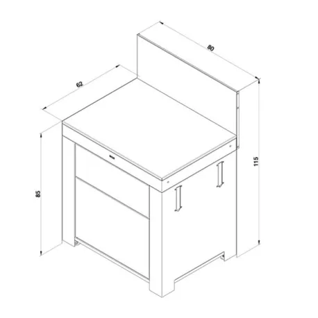 Cucina da esterno - Modulo - 2 cassetti Cm.80, Nero e inox - Eno