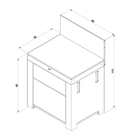 Cucina da esterno - Modulo - 2 cassetti Cm.80, Nero e inox - Eno