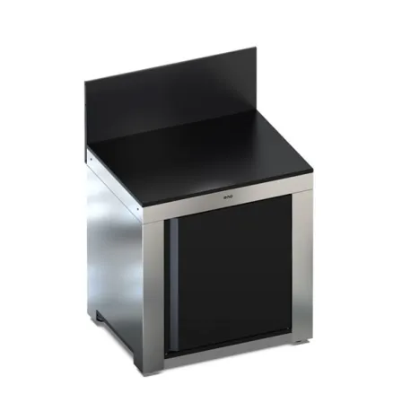 Cucina da esterno - Modulo - Piano di lavoro Cm.80, Nero e inox - Eno