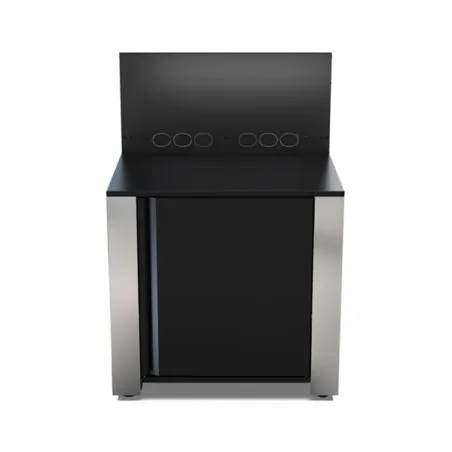 Cucina da esterno - Modulo - Plancha ribassata Cm.80, Nero e inox - Eno