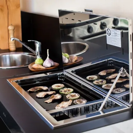 Plancha da incasso a gas tribu - Universale - Inox