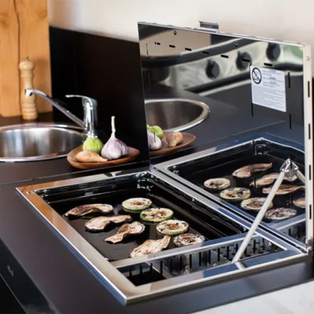 Plancha da incasso a gas tribu - Universale - Inox