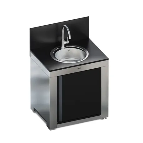 Cucina da esterno - Modulo - Lavello Cm.80, Nero e inox - Eno