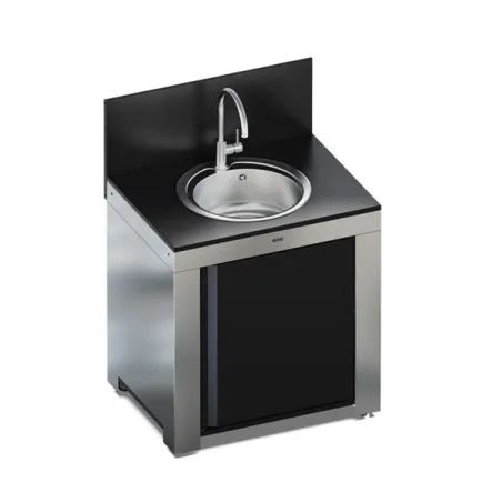Cucina da esterno - Modulo - Lavello Cm.80, Nero e inox - Eno