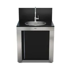 Cucina da esterno - Modulo - Lavello Cm.80, Nero e inox - Eno