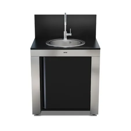 Cucina da esterno - Modulo - Lavello Cm.80, Nero e inox - Eno